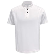 Big & Tall Mens Short Sleeve Henley Shirts Cotton Blend Band Collar Business Casual Tee with Vertical Seams Fathers Day Gift