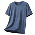 thumbnail image 1 of Big & Tall Men's Short Sleeve Jacquard T-Shirts Quick Dry Performance Athletic Workout Tops Breathable Mesh Crew Neck Regular Fit Weightlifting Basketball Shirts, 1 of 3