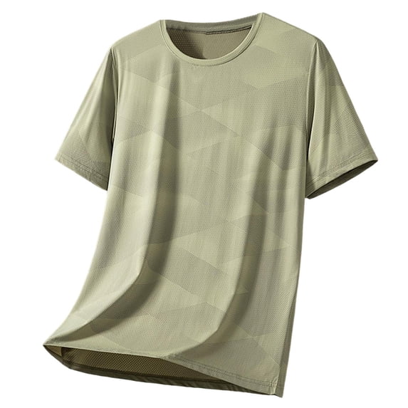 Big & Tall Men's Short Sleeve Jacquard T-Shirts Quick Dry Performance Athletic Workout Tops Breathable Mesh Crew Neck Regular Fit Weightlifting Basketball Shirts
