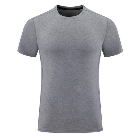 Big & Tall Men's Short Sleeve Muscle Fit Workout Tee Quick Dry Moisture Wicking Athletic Performance Shirts Crew Neck Bodybuilding Top Summer Activewear