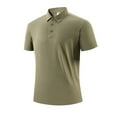 thumbnail image 1 of Big & Tall Men's Short Sleeve Pique Golf Shirts Solid Regular Fit 3 Button Collared Tops Lightweight Breathable Outdoor Tee Summer Vacation Father's Day Gift, 1 of 8