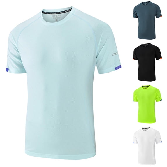 Big & Tall Men's Short Sleeve Running Tee Moisture Wicking Quick Dry Performance Workout Shirts Regular Fit Crew Neck Activewear Father's Day Gift