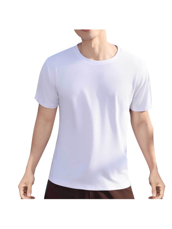 Big & Tall Men's Short Sleeve Waffle Knit Workout T-Shirts Moisture Wicking Athletic Running Shirts Quick Dry Training Tops Crew Neck Activewear Father's Day Gift