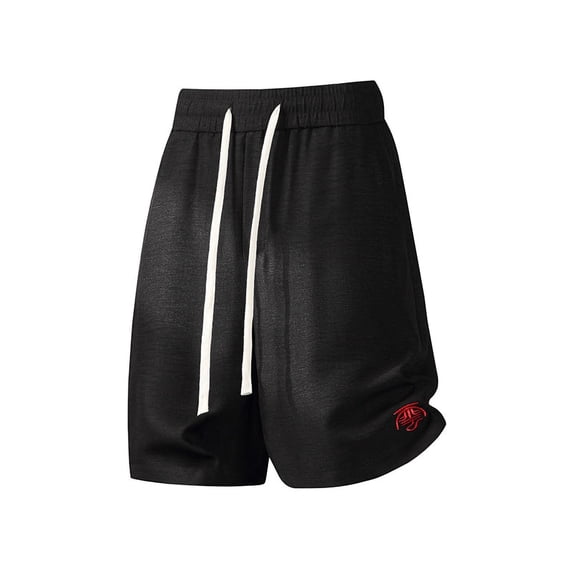 Big & Tall Men's Textured Beach Shorts Wide Leg 10" Inseam Quick Dry Short Pants Elastic Waist Drawstring for Vacation with Pockets