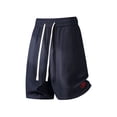 thumbnail image 1 of Big & Tall Men's Textured Beach Shorts Wide Leg 10" Inseam Quick Dry Short Pants Elastic Waist Drawstring for Vacation with Pockets, 1 of 8