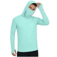 thumbnail image 1 of Big & Tall Men's UPF 50+ Sun Protection Long Sleeve Hoodie with Face Mask Raglan Quick Dry Performance Shirt for Fishing Hiking Muscle Athletic Rash Guard with Thumbholes, 1 of 8