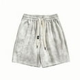 thumbnail image 1 of Big & Tall Men's Waffle Knit Shorts 7" Inseam Short Pants, Ombre Summer Beach Vacation Casual Above the Knee Bermuda Shorts with Pockets, Drawstring Elastic Waistband, 1 of 9