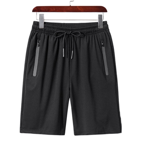 Big & Tall Men's Workout Shorts with Zipper Pockets 9 Inch Inseam Mesh Athletic Short Pants, Moisture Wicking Training Gear for Basketball Running & Exercise