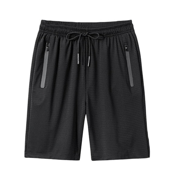 Big & Tall Men's Workout Shorts with Zipper Pockets 9 Inch Inseam Mesh Athletic Short Pants, Moisture Wicking Training Gear for Basketball Running & Exercise