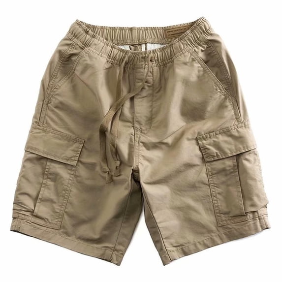 Big & Tall Mens Cargo Short Pants Multi-Pockets Elastic Waist Hiking Camping Shorts Fathers Day Gift M-3XL