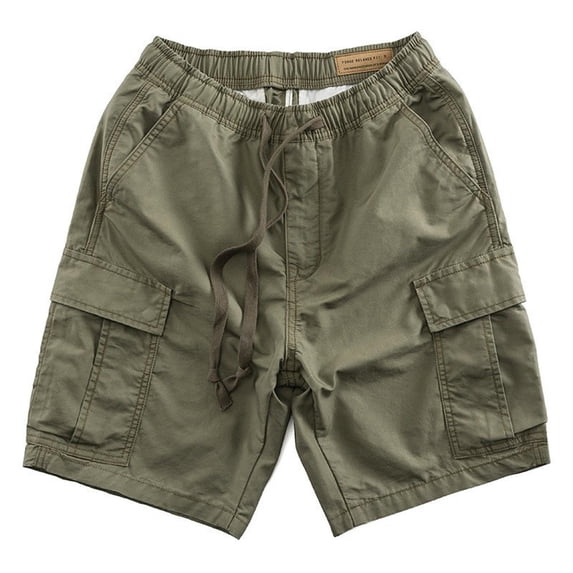 Big & Tall Mens Cargo Short Pants Multi-Pockets Elastic Waist Hiking Camping Shorts Fathers Day Gift M-3XL