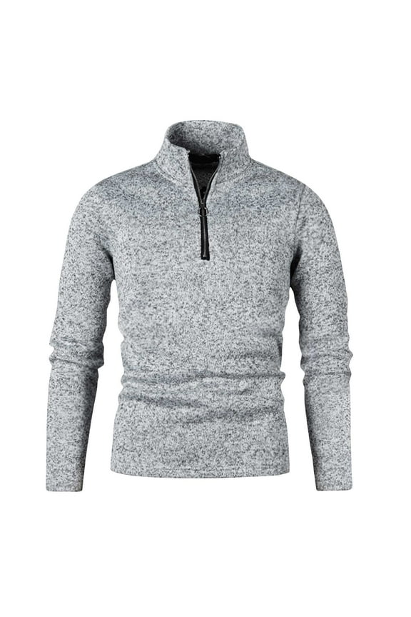 Big and Tall Mens Clothing S-4XL Long Sleeve T-Shirts for Men Plus Size Zipper Stand Collar Sweatshirts Casual Solid Pullover Tshirts Shirts