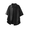 thumbnail image 1 of Big & Tall Mens Cotton Linen Shirt Button Down Short Sleeve Breathable Beach Shirt Fathers Gift M-5XL, 1 of 5