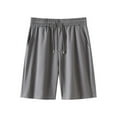 thumbnail image 1 of Big & Tall Mens Drawstring Elastic Waist Pockets Solid Color Outdoor Sports Casual Short Pants Fathers Gift, 1 of 4