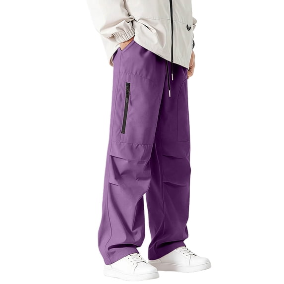 Big & Tall Mens Hiking Cargo Pants Water Resistant Multi-Pockets Elastic Waist Fishing Climbing Trousers Fathers Gift