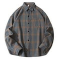 thumbnail image 1 of Big & Tall Mens Shirts with Pockets and Collar Tshirts Long Sleeve Plus Size M-5X Casual Plaid Printed Button-Down Lapel Work Shackets Tops, 1 of 7