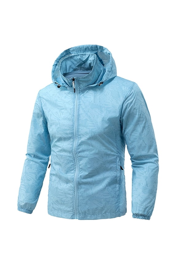 Big & Tall Mens Sun Protection Jacket UPF 50+ UV Long Sleeve Hiking Top Coat with Pockets Dad Gifts M-5XL
