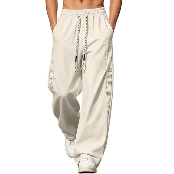 Big & Tall Mens Workout Pants Elastic Waist Drawstring Mesh Running Athletic Sweatpants M-5XL Dad Gifts