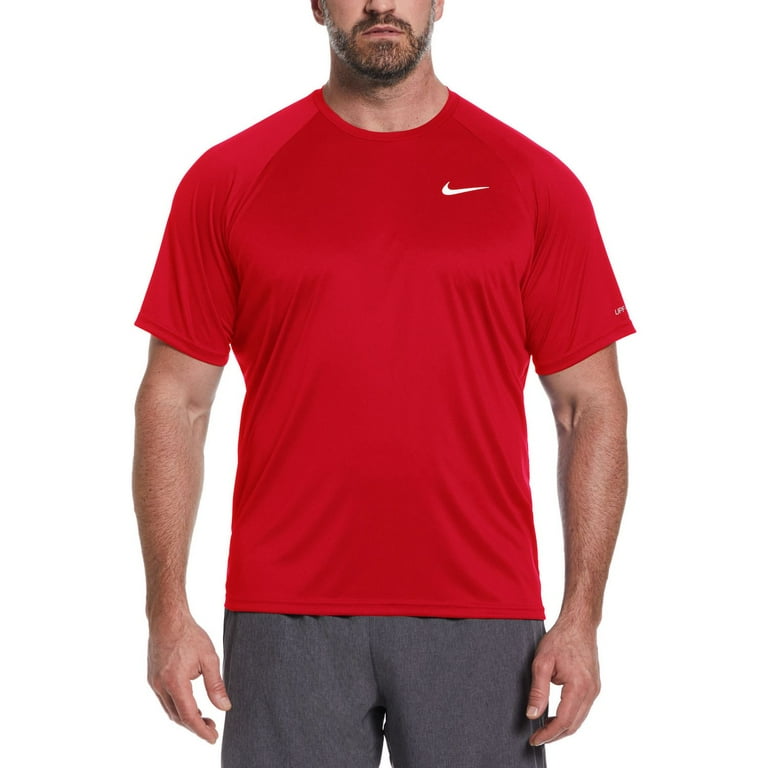 Big Tall Nike Dri FIT UPF 40 Hydroguard Swim Tee Color University Red Size 2XB Walmart