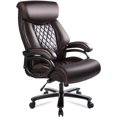 Big and Tall Office Chair 400 lbs Brown Executive Leather Chair with