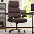 thumbnail image 1 of Big and Tall Office Chair 400lbs, Heavy Duty Office Chair with Extra Wide Seat, High Back Executive Desk Chair with Adjustable Lumbar Support Flip UP Arms Ergonomic Computer Chair, Brown, 1 of 7