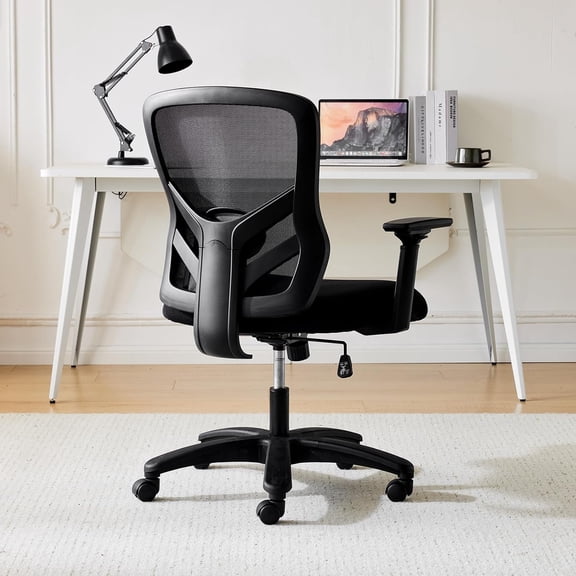 Big and Tall Office Chair 500LBS - Computer Desk Chair with Adjustable Lumbar Support, Heavy Duty Ergonomic Mesh with 360 Rotation 4D Arm and Extra Wide Comfty Seat, Quiet Wheels for Adults