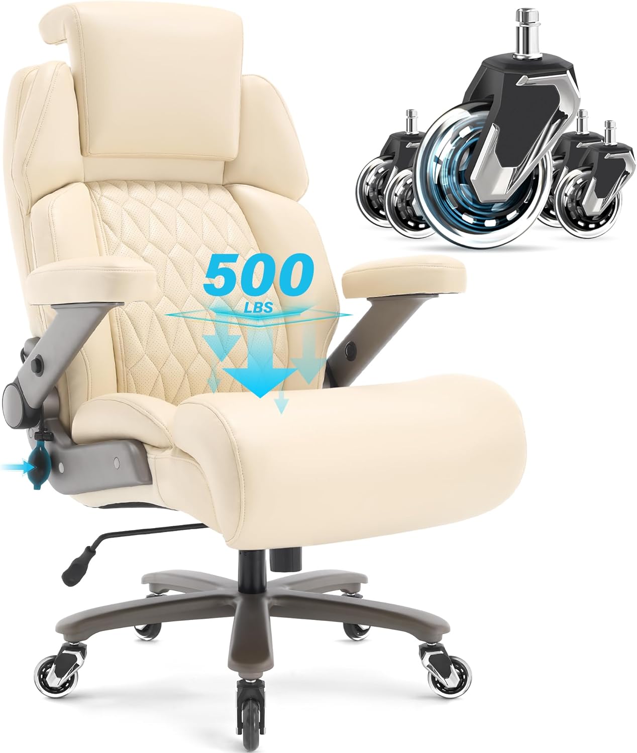 Big and Tall Office Chair 500lbs Adjustable Headrest&Lumbar Support