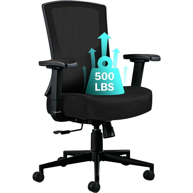 Big and Tall Office Chair 500lbs, Ergonomic High Back Computer Desk