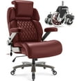 thumbnail image 1 of Big and Tall Office Chair 700lbs - Adjustable Headrest&Lumbar Support, 3D Flip Arms, Large Wheels &Heavy Duty Metal Base, Ergonomic High Back Computer Chair Desk Chair, Thick Padded Extra Wide Seat, 1 of 9