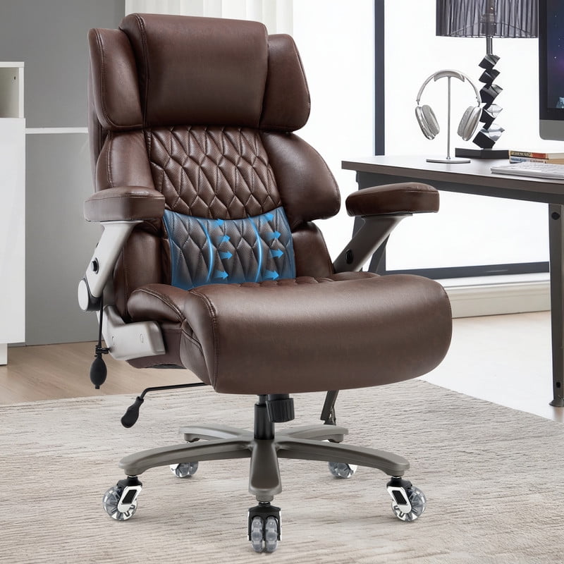 Big and Tall Office Chair 700lbs, High Back Executive Desk Chair with Adjustable 3D Arms&Lumbar Support for Back Pain, Heavy Duty Computer Chair with Strong Mental Base&Dual Rubber Wheels