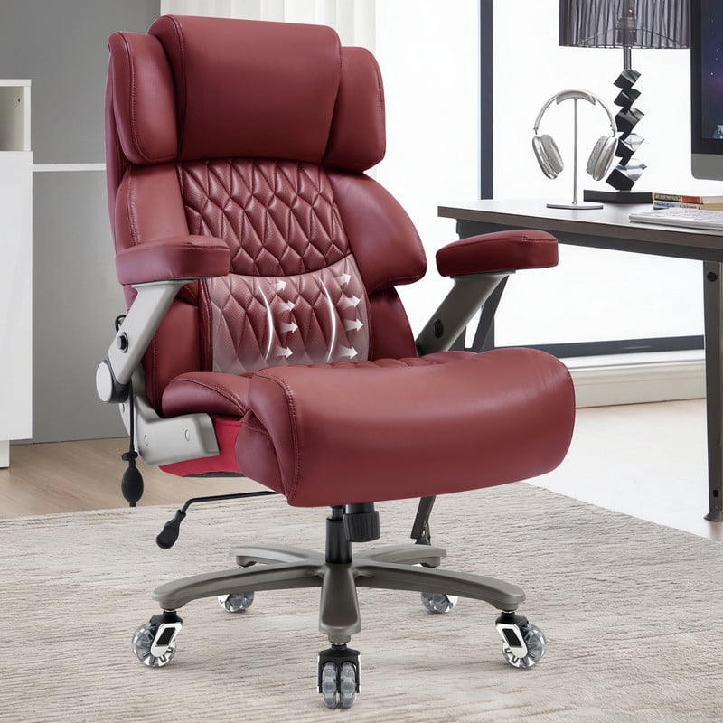 Big and Tall Office Chair 700lbs, High Back Executive Desk Chair with Adjustable 3D Arms&Lumbar Support for Back Pain, Heavy Duty Computer Chair with Strong Mental Base&Dual Rubber Wheels
