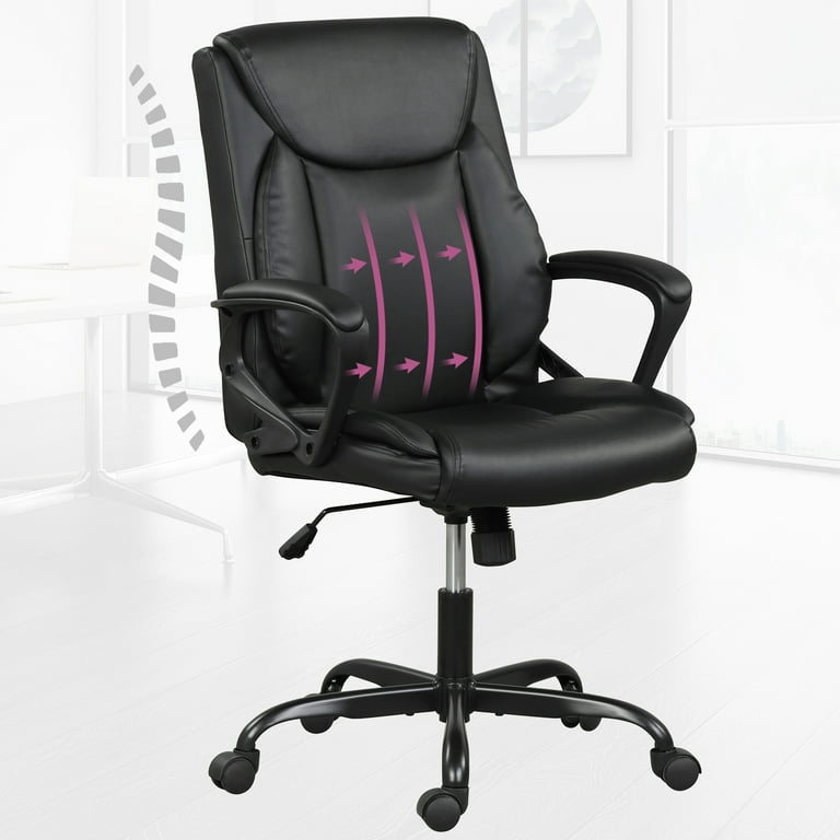Big and Tall Office Chair High Back Ergonomic Desk Chair PU Leather Executive Computer Chair with Armrest Adjustable Executive Rolling Swivel Task