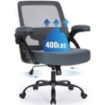 thumbnail image 1 of Big and Tall Office Chair 400LBS- Mesh Ergonomic Home Office Desk Chair with Soft Seat and Lumbar Support- Comfy Computer Work Mesh Chair with Adjustable Flip-up Armrest, Rocking, 1 of 7