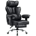 thumbnail image 1 of Big and Tall Office Chair Wide Ergonomic Gaming Chair with Deluxe Embossing Designed Leather with Foot Adjustable Armrests Pocket Spring Back Support and Pillow, 1 of 5