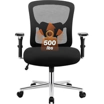 Big and Tall Office Desk Chair with Lumbar Support, 500lbs Heavy Duty Mesh Ergonomic Computer Chair with 4D Armrest and Wide Comfy Seat, Wheels for Adult