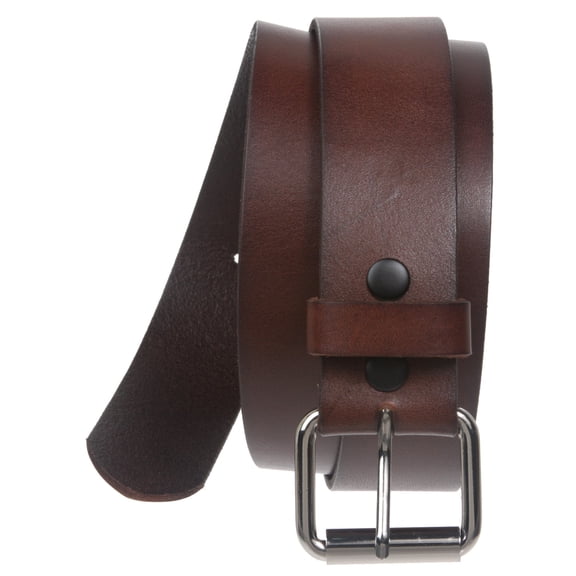 Big & Tall Oversize Snap on 1 1/2" Standard Plain Full Grain Leather Belt