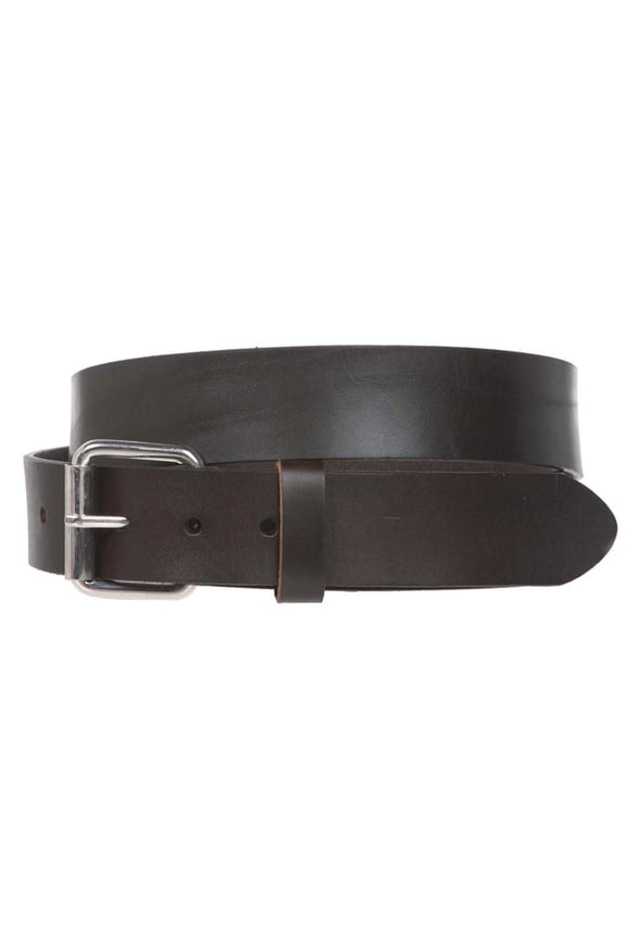 Big & Tall Oversize Snap on 1 1/2" Standard Plain Full Grain Leather Belt