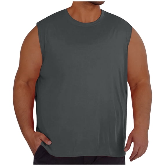 Big & Tall Oversized Muscle Tank Tops for Men Workout Shirts Summer Loose Fit Lightweight Breathable Tees for Outdoor Sports