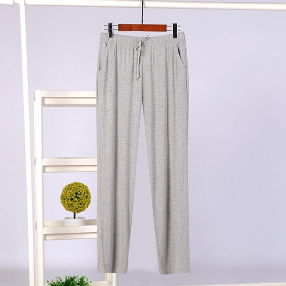 Big & Tall Pajama Pants for Men L-4X Plus Size Drawstring Elastic Waist Trousers with Pockets Casual Solid Wide Leg Soft-Modal Homewear Pant