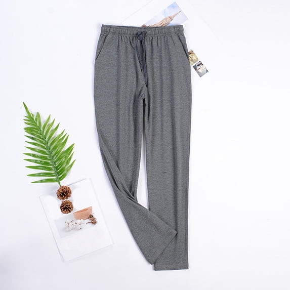 Big & Tall Pajama Pants for Men with Pockets L-4X Plus Size Straight Leg Drawstring Elastic Waist Casual Solid Color Comfort Loungewear Pajamas Pant
