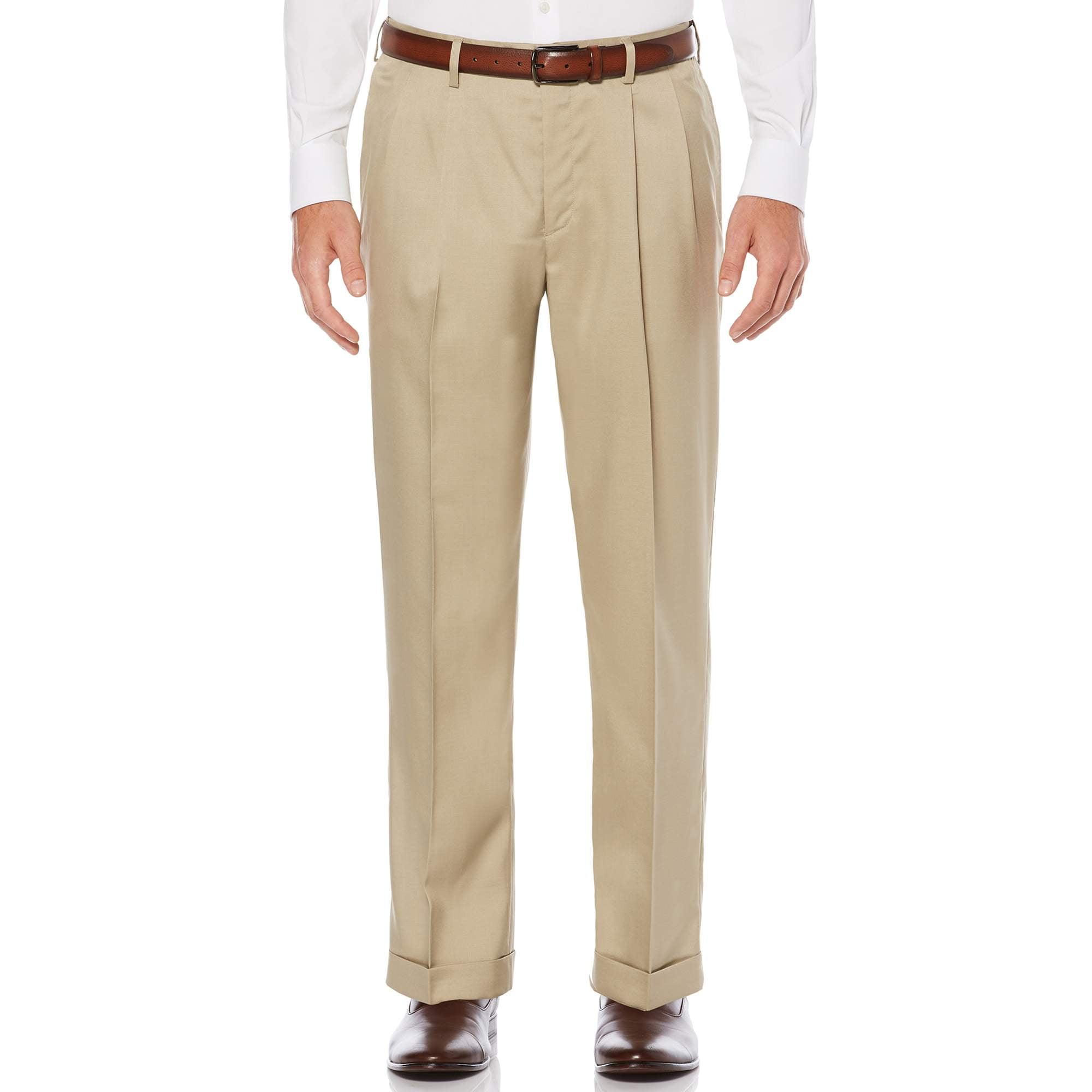 Big & Tall Pleated Stretch Crosshatch Dress Pant