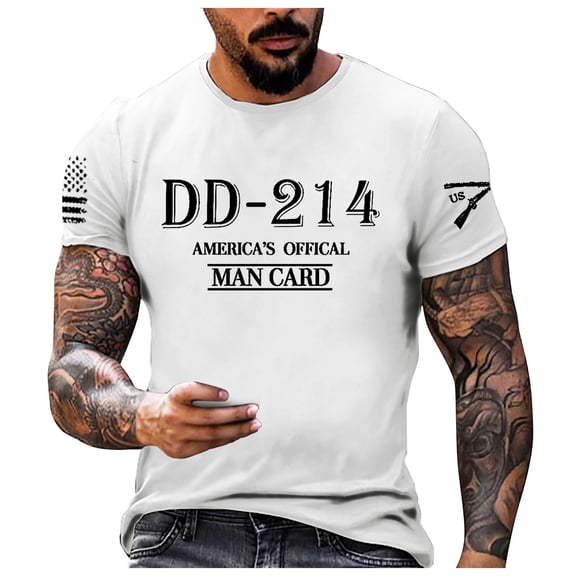 Big and Tall Shirts for Men 214 Veterans Printed Round Neck Short Sleeve T Shirt Casual Trend Veterans Retired Short Sleeve T Shirt Top Tie Mens Shirts for Men Graphic Pack Pack Plain 5XL