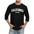 thumbnail image 1 of Big and Tall Shirts for Men 3/ 4 Sleeve Letter City Name T Shirts Comfortable Crewneck Solid Color Fit Tee Shirt Tops Men Graphic T Muscle for The Pack L, 1 of 3