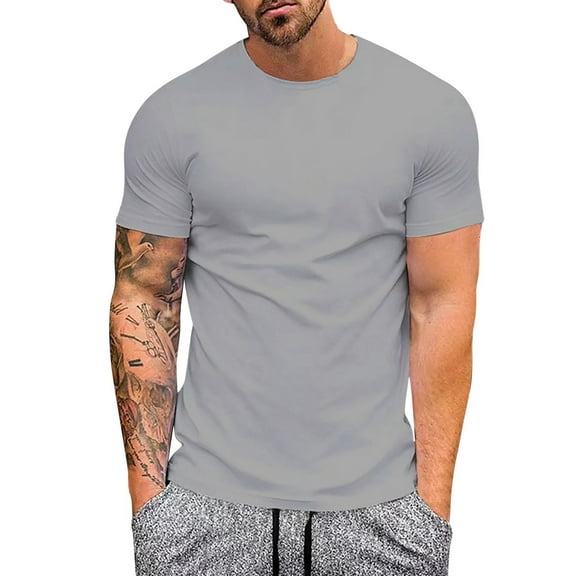 Big and Tall Shirts for Men Breathable Ice Silk T Shirt Top Short Sleeve Slim Fit Fashion Summer Round Neck Short Sleeve Men Medium Shirts Big And Tall Mens Size Small Mens Tops Designer T for L