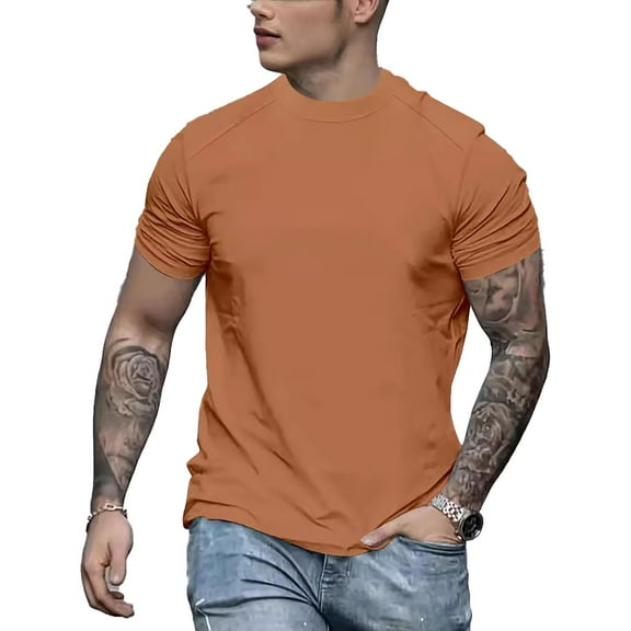 Big and Tall Shirts for Men Casual Round Neck T Shirt Suede Figure Flattering Short Sleeve Summer Basic Top Packs of The Shirts Men Shirt Pack Turtle Neck Top for Pack Man Sweat Mens Big And S