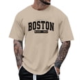 thumbnail image 1 of Big and Tall Shirts for Men Casual Short Sleeve T Shirt With City Theme Letter Print For Daily Wear And Outing Comfortable Fit Tee Shirts Spandex T Men Casual Graphic Mens Tee Big Shirt Mens L, 1 of 5
