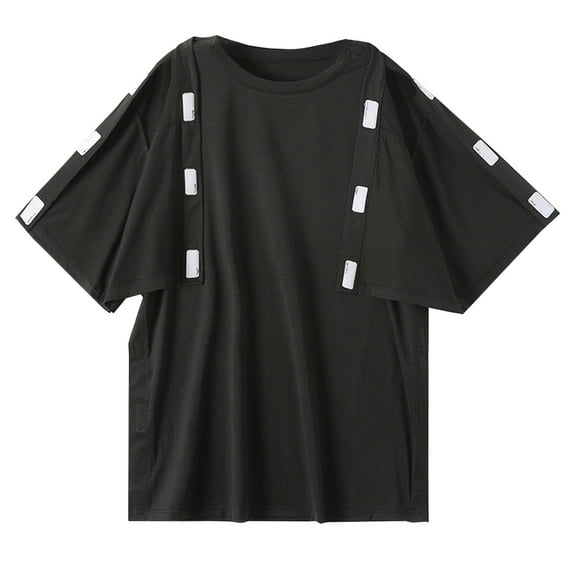 Big and Tall Shirts for Men European And Nursing Clothes For Men Casual Loose Convenient No Need To Take Off Postoperative Recovery Short Sleeved T Shirt Top V Neck T Shirts Mens Set Shirt Mens 2XL