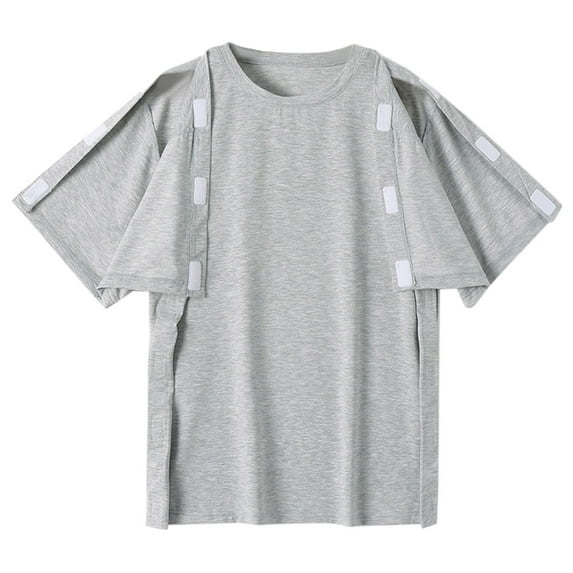 Big and Tall Shirts for Men European And Nursing Clothes For Men Casual Loose Convenient No Need To Take Off Postoperative Recovery Short Sleeved T Shirt Top V Neck T Shirts Mens Set Shirt Mens XL