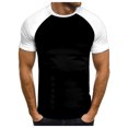 thumbnail image 1 of Big and Tall Shirts for Men Fashion Casual Color Matching Round Neck Short Sleeved T Shirt Large Tall Mens Shirts Soft T Shirt Pack for Men Plain Large Mens Medium 3XL, 1 of 5