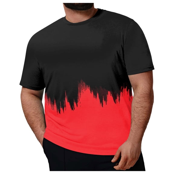 Big and Tall Shirts for Men Fashion Casual T Shirt Plus Size Mens Loose Fashion Casual 3D Printing Plus Size T Shirt Mens Coat Tee Shirts Pack Men's Tall Opaque for Men 5XL